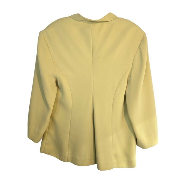 Dana Kay 20W Women's Blazer Yellow Suit Coat Plus Size 2X 2XL XXL Jacket - Picture 3 of 4